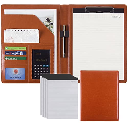 Persönlicher Terminplaner-Ordner, Ordner Schreiben Kunstleder Klemmbrett Konferenz/Rechtsdokument Organizer Mit Brief/A4 Größe Klemmbrett(Brown,8Bit+5*note pad) von BTYQKZVPM