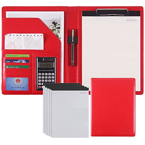 Persönlicher Terminplaner-Ordner, Ordner Schreiben Kunstleder Klemmbrett Konferenz/Rechtsdokument Organizer Mit Brief/A4 Größe Klemmbrett(Red,12Bit+5*note pad) von BTYQKZVPM