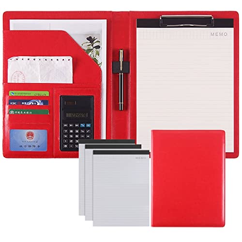 Persönlicher Terminplaner-Ordner, Ordner Schreiben Kunstleder Klemmbrett Konferenz/Rechtsdokument Organizer Mit Brief/A4 Größe Klemmbrett(Red,8Bit+3*note pad) von BTYQKZVPM