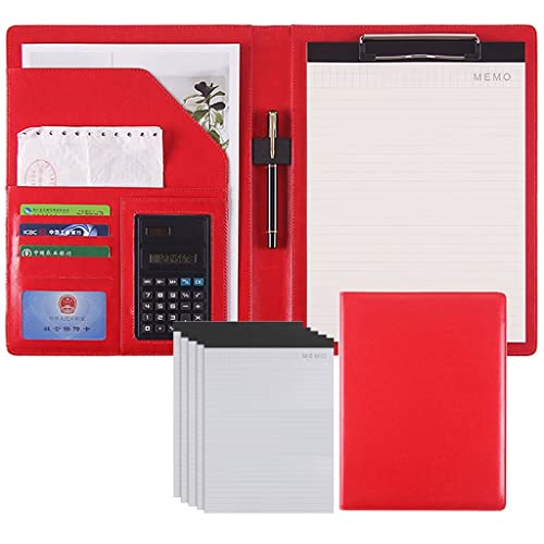 Persönlicher Terminplaner-Ordner, Ordner Schreiben Kunstleder Klemmbrett Konferenz/Rechtsdokument Organizer Mit Brief/A4 Größe Klemmbrett(Red,8Bit+5*note pad) von BTYQKZVPM