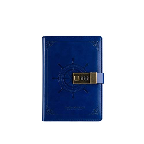 Reise-Notizblock, Kreativ mit Schloss Passwort Tagebuch Linie montiert s Geschäft kreatives Briefpapier(Blue) von BTYQKZVPM
