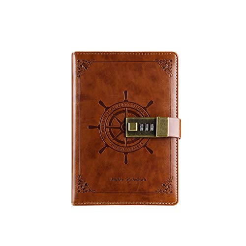 Reise-Notizblock Kreative mit Lock Password Tagebuch Linie mounted des Business Creative Stationery(Brown) von BTYQKZVPM