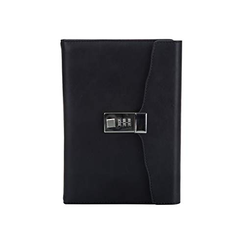 Reise-Notizblock Literarisch exquisite Notizblock Leder Hardcover Klassisches Schreibtagebuch Büro und Zuhause(Black) von BTYQKZVPM