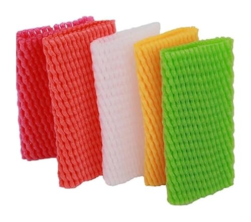Schaumstoff-Netzhülle mit Tasche, 250 Stück stoßfestes, elastisches Anti-Kollisions-Schaumnetz for Eier und Gemüse, for Schutz der Verpackung, Netzbeutel, 14 x 7 cm(Rose Red) von BTYQKZVPM
