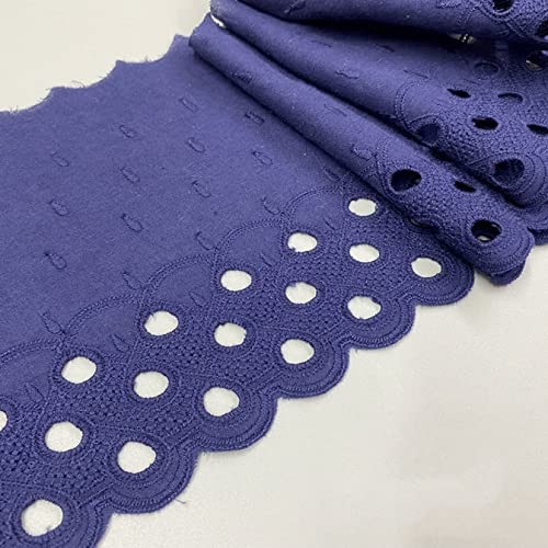 Spitzenborte,Spitzenband 1 Yard Baumwollspitzenbesatz, ausgehöhltes Spitzenband, Stickspitze, 5,9" breit, for Nähen von Vorhängen und Kleidungsstücken(Dark Blue) von BTYQKZVPM