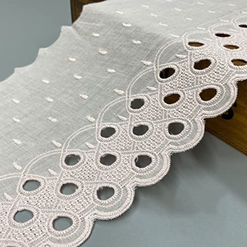 Spitzenborte,Spitzenband 1 Yard Baumwollspitzenbesatz, ausgehöhltes Spitzenband, Stickspitze, 5,9" breit, for Nähen von Vorhängen und Kleidungsstücken(Light Pink) von BTYQKZVPM