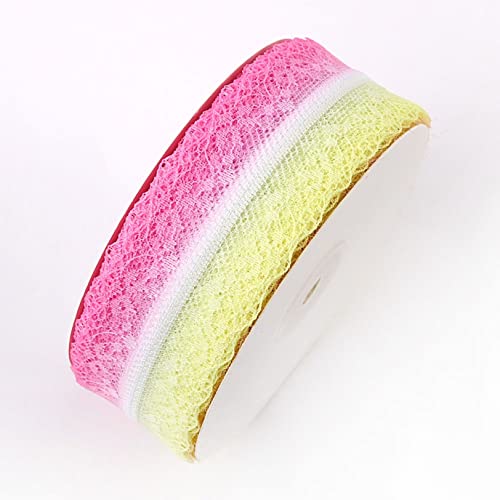 Spitzenborte,Spitzenband 4,5 m buntes Spitzenbesatzband, besticktes Spitzenband in Regenbogenfarben, dekoratives Band for Heimwerkerarbeiten, Schleifenherstellung(10,25mm x 5 yards) von BTYQKZVPM