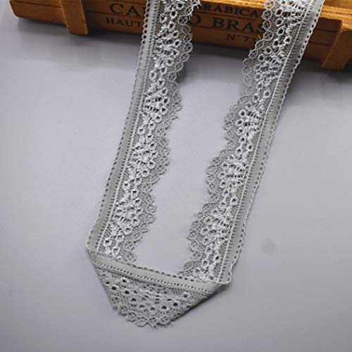 Spitzenborte,Spitzenband Elastisches Spitzenband, 30 mm breit, Spitzenbesatz, bestickte Netzkordel for Nähen von Kleidung, Kartenherstellung, Schleifen, Dekor(Grey,10 Yards) von BTYQKZVPM