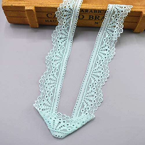 Spitzenborte,Spitzenband Elastisches Spitzenband, 30 mm breit, Spitzenbesatz, bestickte Netzkordel for Nähen von Kleidung, Kartenherstellung, Schleifen, Dekor(Mint Green,10 Yards) von BTYQKZVPM