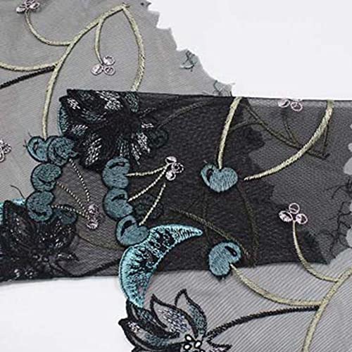 Spitzenborte,Spitzenband Schwarze Spitzenbesätze, Netzstoff, 20,3 cm breit, 1,8 m, Kirschblüten-Stickereiband, for Nähen von Kleidern Spitzenborte,Spitzenband Schwarze Spitzenbesätze, Netzstoff, 20,3 cm breit, 1,8 m, Kirschblüten-Stickereiband, for Nähen von Kleidern von BTYQKZVPM