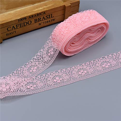 Spitzenborte,Spitzenband Spitzenband, 40 mm, 9,1 m, schönes weißes Blumenmuster, for Selbernähen, for Brautkleider, Dekoration, Geschenkverpackungen(Shell Pink) von BTYQKZVPM