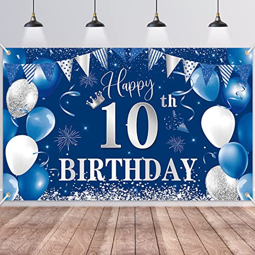 10.Geburtstag Banner Blau,BTZO 10.Geburtstag Jungen,Deko 10 Geburtstag Mädchen,10 Geburtstag Hintergrund Banner für 10 Party Geburtstagsdeko 10.Geburtstag Banner Blau,BTZO 10.Geburtstag Jungen,Deko 10 Geburtstag Mädchen,10 Geburtstag Hintergrund Banner für 10 Party Geburtstagsdeko von BTZO