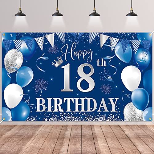 18.Geburtstag Banner Blau,BTZO 18.Geburtstag Jungen,Deko 18 Geburtstag Mädchen,18 Geburtstag Hintergrund Banner für 18 Party Geburtstagsdeko 18.Geburtstag Banner Blau,BTZO 18.Geburtstag Jungen,Deko 18 Geburtstag Mädchen,18 Geburtstag Hintergrund Banner für 18 Party Geburtstagsdeko von BTZO