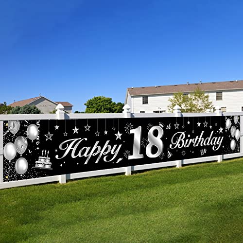 18.Geburtstagsfeier Dekorationen Banner,BTZO 18 Geburtstag Banner Schwarz Silber,18.Geburtstag Deko Hintergrund Lange Größe 18.Geburtstag Banner Für Jungen Und Mädchen Party Geburtstagdeko 18.Geburtstagsfeier Dekorationen Banner,BTZO 18 Geburtstag Banner Schwarz Silber,18.Geburtstag Deko Hintergrund Lange Größe 18.Geburtstag Banner Für Jungen Und Mädchen Party Geburtstagdeko von BTZO