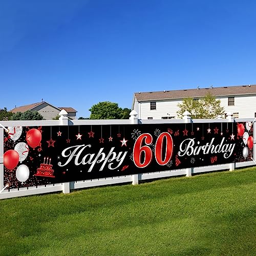 60.Geburtstagsfeier Dekorationen Banner,BTZO 60 Geburtstag Banner Rot Schwarz,60.Geburtstag Deko Hintergrund Lange Größe 60.geburtstag Banner Für Frauen und Männer Party Geburtstagdeko 60.Geburtstagsfeier Dekorationen Banner,BTZO 60 Geburtstag Banner Rot Schwarz,60.Geburtstag Deko Hintergrund Lange Größe 60.geburtstag Banner Für Frauen und Männer Party Geburtstagdeko von BTZO