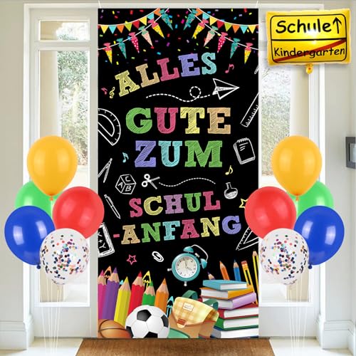 Einschulung Banner Deko,BTZO Alles Gute Zum Schulanfang Banner Schuleinführung Banner Deko Hintergrund Banner Photo Booth mit Luftballon für Einschulung Dekoration 185x90cm Einschulung Banner Deko,BTZO Alles Gute Zum Schulanfang Banner Schuleinführung Banner Deko Hintergrund Banner Photo Booth mit Luftballon für Einschulung Dekoration 185x90cm von BTZO