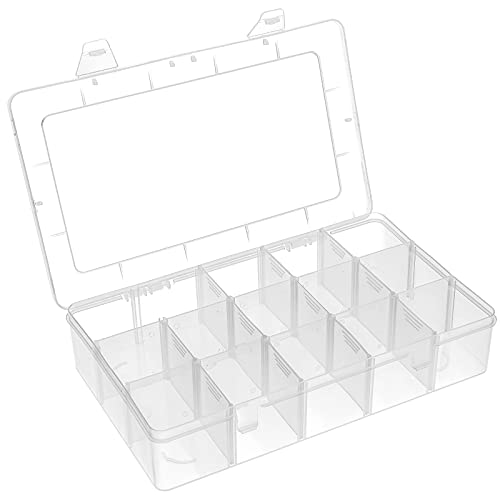 BTremary 15 Gitter Sortierbox für Perlen und Lego-Werkzeug, Aufbewahrungsbox mit Fächern für Kleinteile groß, Schrauben, Samen Lagerung, Angeln angehen, Kunststoff-Schmuck-Organizer von BTremary