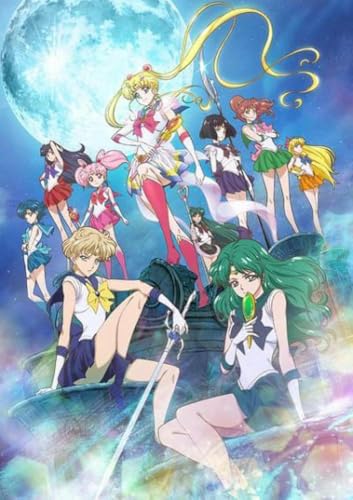 BUANJIAJU Gestempelte Kreuzstichpackungen Anime-Mädchen Sailor Moon Beliebter Designdruck, 11 CT, DIY, fortgeschrittenes Handstickset, Heimdekoration (40 x 50 cm) von BUANJIAJU