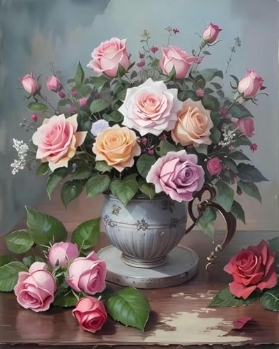 BUANJIAJU Gestempeltes Kreuzstich-Set „Stillleben-Blume“, 11 CT, Stickset für Erwachsene, Anfänger, DIY, handgefertigt, einfache Stickerei, Basteln, Heimdekoration,40x50cm BUANJIAJU Gestempeltes Kreuzstich-Set „Stillleben-Blume“, 11 CT, Stickset für Erwachsene, Anfänger, DIY, handgefertigt, einfache Stickerei, Basteln, Heimdekoration,40x50cm von BUANJIAJU