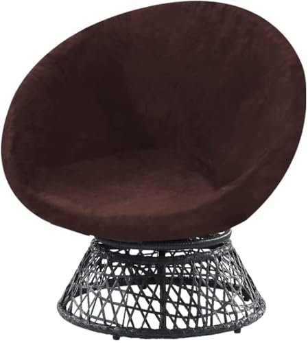 BUAOGDVG Runder Untertassenstuhlbezug, Stretch-Samt-Untertassenstuhlbezüge for Erwachsene, Abnehmbare Stuhlhussen aus weichem Samtstoff(Marrone,Large) von BUAOGDVG