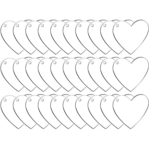 BUBEFSKD 30 Pcs Herzförmige Acryl Schlüsselanhänger Transparent Leere Set Für Projekte Valentinstag Clear Keychain Blanks Square BUBEFSKD 30 Pcs Herzförmige Acryl Schlüsselanhänger Transparent Leere Set Für Projekte Valentinstag Clear Keychain Blanks Square von BUBEFSKD