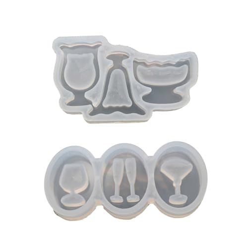 Cup Ornament Silikonform Weingläser Form Schlüsselbund Formen Epoxidharz Schmuckharz Crafting Formen Bastelwerkzeug Elegante Tassen Ornament Schimmel von BUBEFSKD