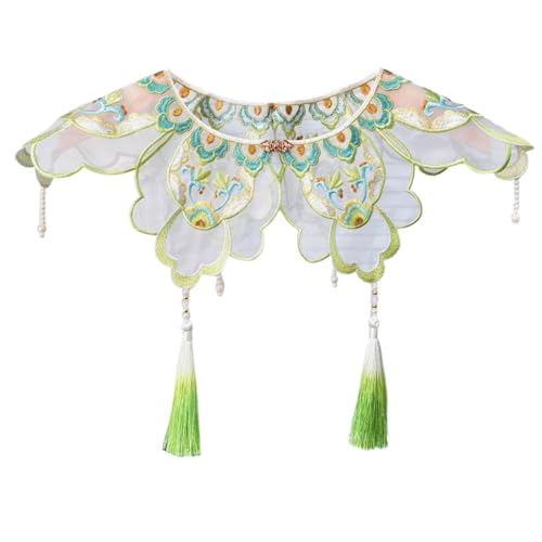 Fransen/Perle Spitze Falsches Kragen Mädchen Hemd Nähen Applique Wolken Schulter Universelle Größe Für Kleider Spitze Trimm Crop Top Sheer Für Abtrennbare von BUBEFSKD