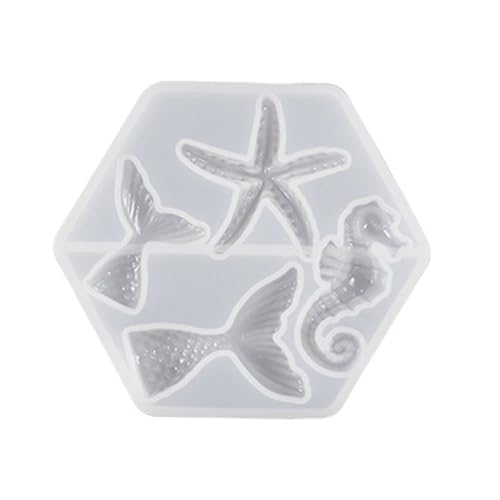 Weihnachten Ozean Seesterne Ornamente Silikon Epoxidharz Form Schlüsselbund Anhänger Schmuck Für Valentiner Geschenk Bastel Keychain Schimmel Silikon Mit Loch von BUBEFSKD