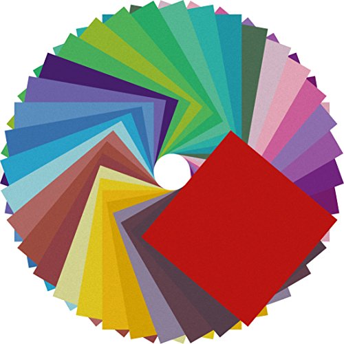 Origami-Papier, doppelseitig, farbig, 200 Blatt, 20 Farben, 15,2 cm, quadratisch, leicht zu faltendes Papier für Anfänger von BUBU
