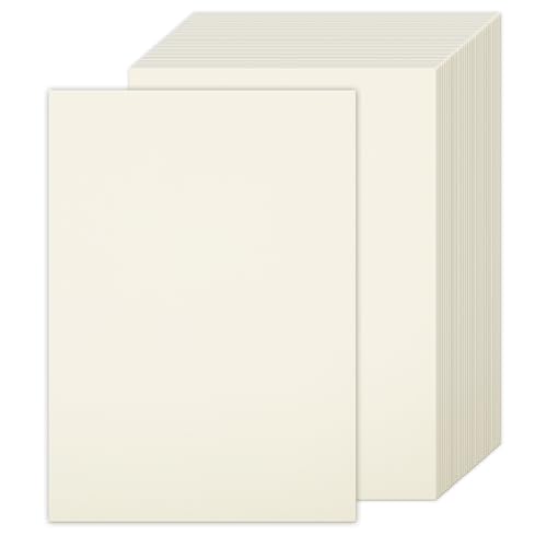 50 Blatt Elfenbein Kartonpapier A4,A4 Cremekarton (250 g/m²), Fotokarton, Scherenschnittpapier, ideal für Fotoalben, Einladungen, Menükarten, Scrapbooking und DIY-Ideen von BUCOMTU