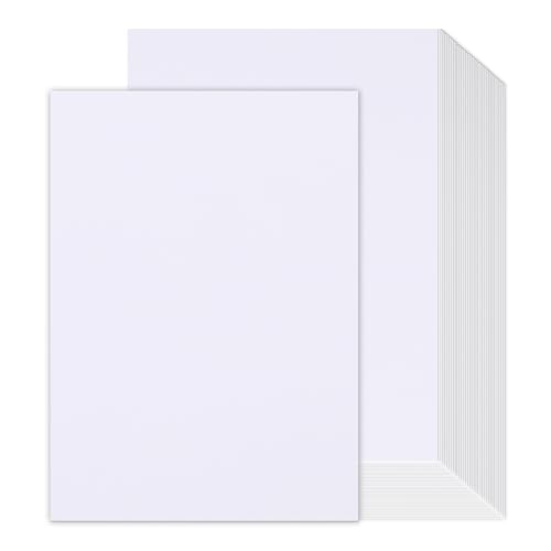 50 Blatt Weiß Kartonpapier A4, Weiß Dickes Papier A4 (250 g/m²), Fotokarton, Silhouettenpapier für Fotoalben, Einladungen, Menükarten, Scrapbooking und DIY-Ideen von BUCOMTU