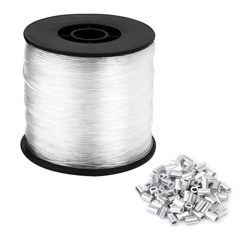 BUCOMTU 0,8MM x 200m Angelschnur Transparent, universelle Nylonschnur Angelschnur, Starke Reißfestigkeit und Verschleißfestigkeit, handgefertigte DIY Schmuckschnur von BUCOMTU