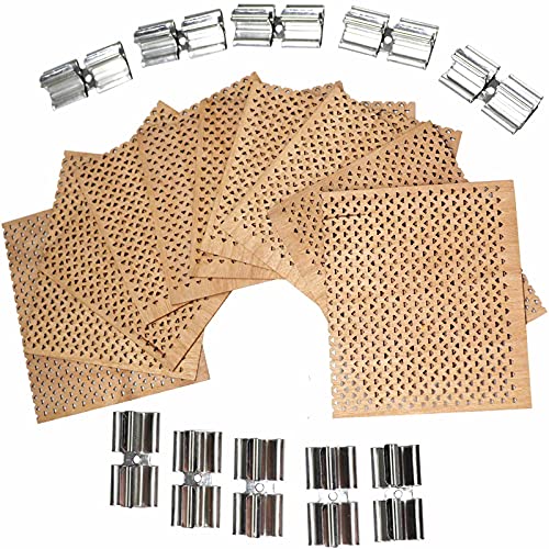 BUENNUS 10 Set große Holzdochte für die Kerzenherstellung mit Metallsockel-Clips, hohle Holzkerzendochte für Sojawachs, Kerzenhandwerk, DIY, 7 x 6 cm, natürliche Holz-Kerzendochte Crackle von BUENNUS