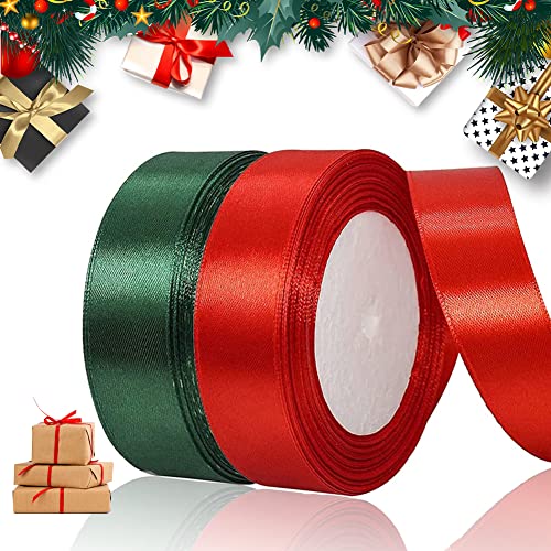 BUENTYA 2 Rollen Satinband Weihnachten Schleifenband Geschenkband 22m Weihnachtsband Rot Dunkelgrün Satin Band Weihnachtsgeschenkband Dekoband Stoffband für Weihnachtsdeko Hochzeit Geburtstag Party BUENTYA 2 Rollen Satinband Weihnachten Schleifenband Geschenkband 22m Weihnachtsband Rot Dunkelgrün Satin Band Weihnachtsgeschenkband Dekoband Stoffband für Weihnachtsdeko Hochzeit Geburtstag Party von BUENTYA