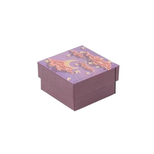 BUFANJIA 1 x lila Bastelpapierschublade DIY Schmuckschatulle Ring Ohrringe Halskette Armband Geschenkverpackung Boxen für Hochzeit Geburtstag Party (Box 1-5 x 5 x 3 cm) von BUFANJIA