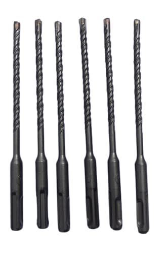 SDS Plus Steinbohrer, 6 mm x 210 mm, Kreuzspitze, 6 Stück, für Mauerwerk, Ziegel, Beton SDS Plus Steinbohrer, 6 mm x 210 mm, Kreuzspitze, 6 Stück, für Mauerwerk, Ziegel, Beton von BUGOODS
