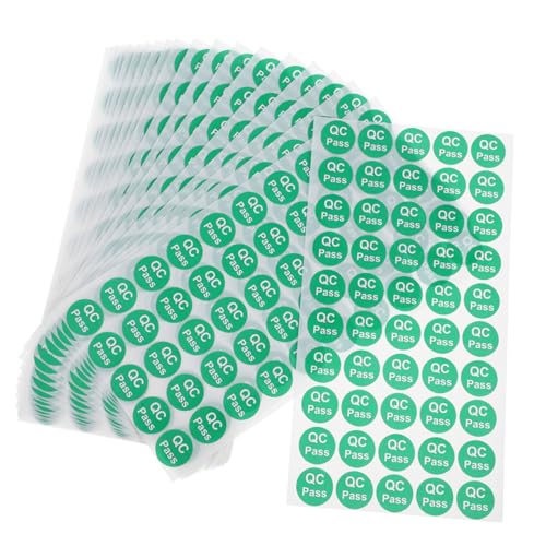 BUGUUYO 10 Blatt Runde Haftetiketten für Qualitätskontrolle Genehmigte Prüfaufkleber für Lagerbestand und Produktinspektion von BUGUUYO