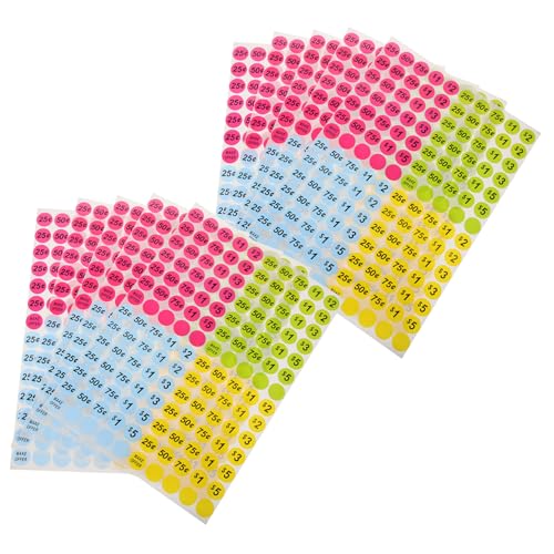 BUGUUYO 10 Blatt Teiliges Bunte Preisetiketten Aufkleber mit Zuverlässigem Klebstoff Runde Verkaufsaufkleber für Supermärkte Geschäfte und Hofverkäufe Einfach Anzubringen und BUGUUYO 10 Blatt Teiliges Bunte Preisetiketten Aufkleber mit Zuverlässigem Klebstoff Runde Verkaufsaufkleber für Supermärkte Geschäfte und Hofverkäufe Einfach Anzubringen und von BUGUUYO