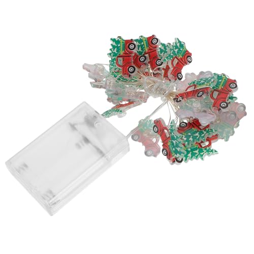 BUGUUYO 1stück Weihnachtsbaum-lichterkette Im Design Eines Roten Pickups Batteriebetriebene Dekoleuchte Für Festliche Weihnachtsatmosphäre Für Innen Und Außendekoration Rote von BUGUUYO