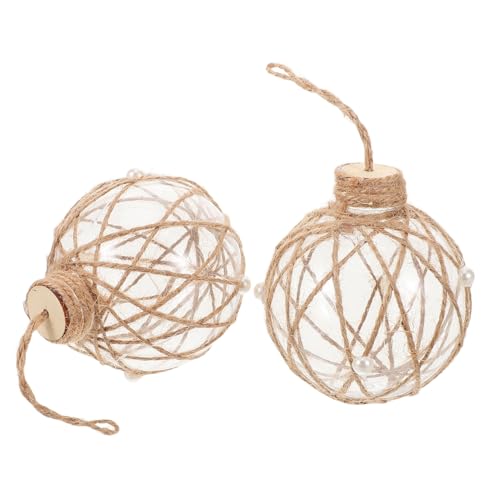 BUGUUYO 2 Stück Transparente Kunststoff Weihnachtsbaumkugeln mit Juteseil Nachfüllbare Bruchsichere Baubles für Kreative Weihnachtsdekoration und Festliche Anlässe BUGUUYO 2 Stück Transparente Kunststoff Weihnachtsbaumkugeln mit Juteseil Nachfüllbare Bruchsichere Baubles für Kreative Weihnachtsdekoration und Festliche Anlässe von BUGUUYO