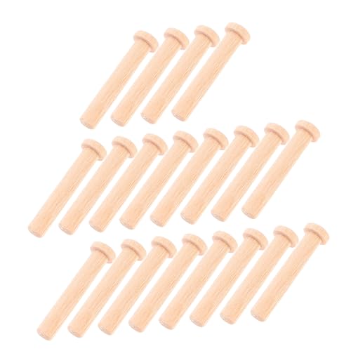 BUGUUYO 20 Stück Teiliges Mini-holznägel aus Massivem Holz T-förmiger Rundkopf für Basteln und Holzarbeiten Robuste Kleine Holzstifte für Modellbau und Dekoration von BUGUUYO