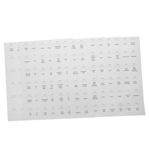 BUGUUYO 216 Stück Wasserdichtes und öldichtes Etikett Gefrierteletiketten Etiketten für Gläser würzen Etiketten für Gewürzflaschen Etikettenaufkleber für Gläser PVC selbstklebend Weiß von BUGUUYO