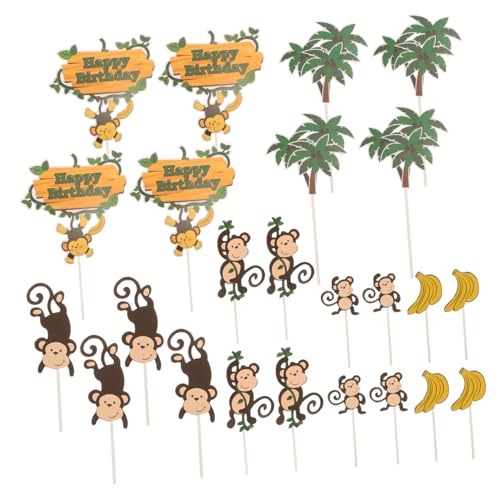 BUGUUYO 4Sätze Affen Dschungel Kuchen Toppers Happy Birthday Cake Dekoration Cupcake Picks Inserts für Kindergeburtstagsfeiern pro Set BUGUUYO 4Sätze Affen Dschungel Kuchen Toppers Happy Birthday Cake Dekoration Cupcake Picks Inserts für Kindergeburtstagsfeiern pro Set von BUGUUYO