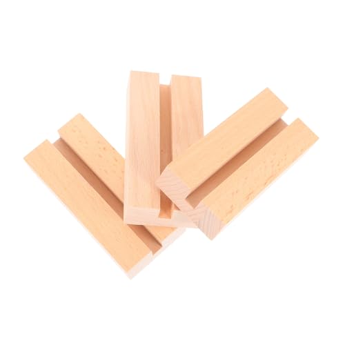 BUGUUYO 3 Stück 8 stehender Schildhalter Tischbildhalter Tisch-Menüständer Zeichentabelle Schilderständer für Restaurants Zeichenhalter Bildhalter für Tische Holz Beige von BUGUUYO