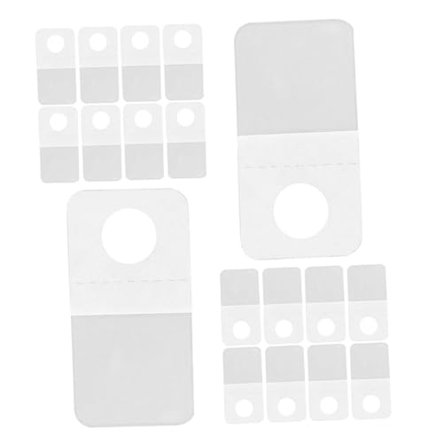 BUGUUYO 300 Stück Transparente Selbstklebende Aufhängetabs mit Rundem Loch Klare PVC Pet Hängeschilder für Einzelhandel Einfache Anbringung ohne Werkzeug für Verpackung und Verkaufsdisplay von BUGUUYO