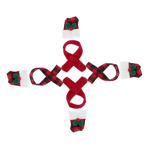BUGUUYO 4 Sätze Mini Santa Hüte mit Buffalo Plaid Schal für Festliche Tischdekoration für Weihnachtsfeiern und Feiertagsfeierlichkeiten BUGUUYO 4 Sätze Mini Santa Hüte mit Buffalo Plaid Schal für Festliche Tischdekoration für Weihnachtsfeiern und Feiertagsfeierlichkeiten von BUGUUYO