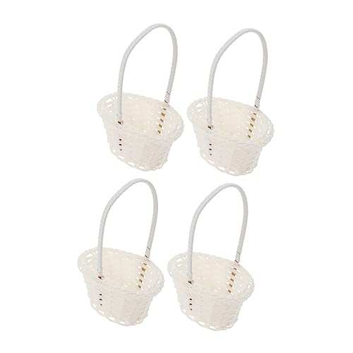 BUGUUYO 4 Stück Mehrzweckkörbe Aufbewahrungskörbe Aus Rattan Dekorative Blumenhalterkörbe Geflochtene Körbe Mit Griff Für Die Inneneinrichtung von BUGUUYO