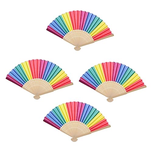 BUGUUYO 4 Stück Teiliges Kinderfächer aus Faltbare Regenbogen Fans als Fotorequisiten für Kreative Deko für Jungen und Mädchen BUGUUYO 4 Stück Teiliges Kinderfächer aus Faltbare Regenbogen Fans als Fotorequisiten für Kreative Deko für Jungen und Mädchen von BUGUUYO