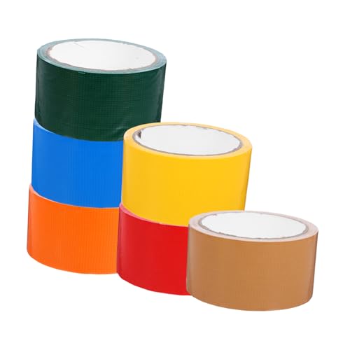 BUGUUYO 6 Rollen Farbiges Gewebeband Wasserfestes Strapazierfähiges Klebeband Vielseitig Einsetzbar für Dekoration Verpackung Basteln Diy Messen Hochzeiten und Kreative Projekte von BUGUUYO