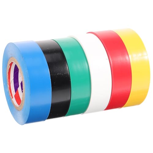 BUGUUYO 6 Rollen PVC Isolierband Elektrisches Klebeband Hochtemperaturbeständig Abriebfest Für Elektroisolierung und Markierung im Haushalt und Industrie BUGUUYO 6 Rollen PVC Isolierband Elektrisches Klebeband Hochtemperaturbeständig Abriebfest Für Elektroisolierung und Markierung im Haushalt und Industrie von BUGUUYO